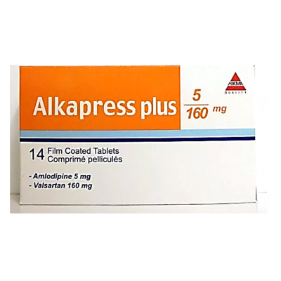 Alkapress Plus 5 / 160 mg ( amlodipine + valsartan ) 14 film-coated tablets 